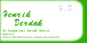 henrik derdak business card